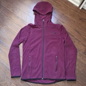 The North Face Women’s Burgundy Light Fleece Hoodie Jacket Size S